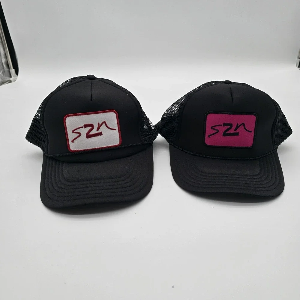 GR8 SZN Trucker Hat Bundle Lot of 2 New Adjustable Snapback Caps Black Pink